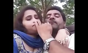 boobs fluster giving a kiss connected with woodland selfi video