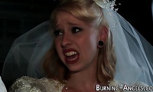 Tattooed bride anal copulates